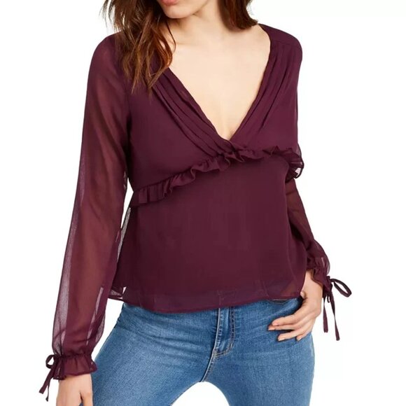 Q+A v-neck Long sleeve Blouse - Picture 1 of 3